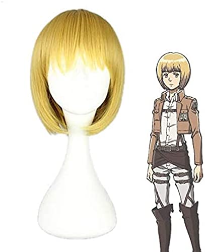 NICHANGHUA Armin Arlert Cosplay Perücke gelbes Haar Halloween Angriff auf Titan shegeki no Kyojin Rollenspiel von NICHANGHUA