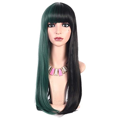 NICHANGHUA Haar Cosplay -Perücken for Frauen, grüne und Schwarze Perücke Zwei -Ton -Long -Haarton -Perücken mit Pony Vollmacheine Made -Perücken for Cosplay -Kostümparty NICHANGHUA Haar Cosplay -Perücken for Frauen, grüne und Schwarze Perücke Zwei -Ton -Long -Haarton -Perücken mit Pony Vollmacheine Made -Perücken for Cosplay -Kostümparty von NICHANGHUA