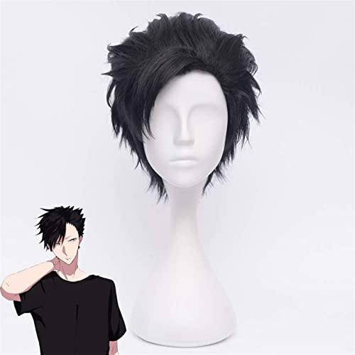 NICHANGHUA Haikyuu !!Kuroo Tetsurou Cosplay -Perücke 35 cm Kurze gerade hitzebeständige synthetische Haare Anime Halloween Kostümparty Schwarz von NICHANGHUA