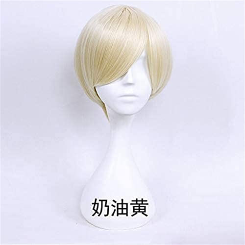 NICHANGHUA Hsiu 3 0 cm Kurze Perücke schwarz weiß lila blau rot gelb hochtemperatur Faser synthetische Perücke Kostüm Party Cosplay Perücke 20 Farbe 11.8 Reis Weiß von NICHANGHUA