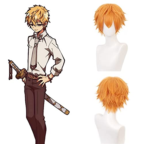 NICHANGHUA Malisa Cosplay Perücken Kurze gelbe Bob -Perücke for Halloween von NICHANGHUA