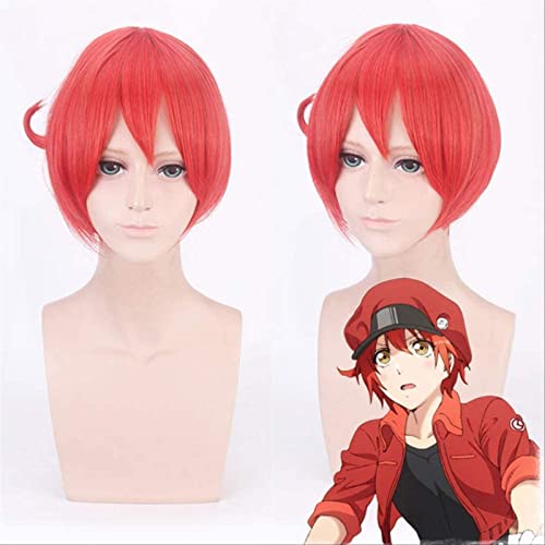 NICHANGHUA Neue Zellen bei der Arbeit Cosplay Perythrozyten Rotblutneustrophilen Thrombozyten Synthetic Hataraku Saibu Cosplay Perücken +Perückenkappe One Size (PL-192) von NICHANGHUA
