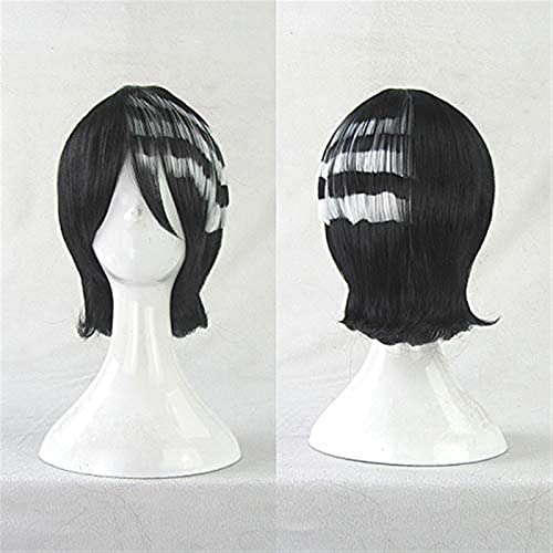 NICHANGHUA Soul Eater Death The Kid Cosplay Perücke Kurzschwarz und weiß hitzebeständiges Synthetisches Haar Kostüm Perücken + Perückenkappe (Farbe : White) von NICHANGHUA