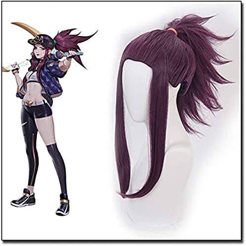 NICHANGHUA Spielmädchen KDA Team Ahri Cosplay Wig Soraka/Syndra KDA Akali Kaisa Evelynn Rollenspiele Haar Perücken Kostüme Einer Größe Akali (Farbe : Akali) von NICHANGHUA