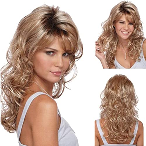 NICHANGHUA Wigs 55 cm, 22"Damen -R -Per -Mode -Mode Lange große, hitzebeständige Perücke leichte Blondine for Kostüm-/Cosplay -Party/Festival/tägliche Verwendung A/A. (Farbe : A) von NICHANGHUA