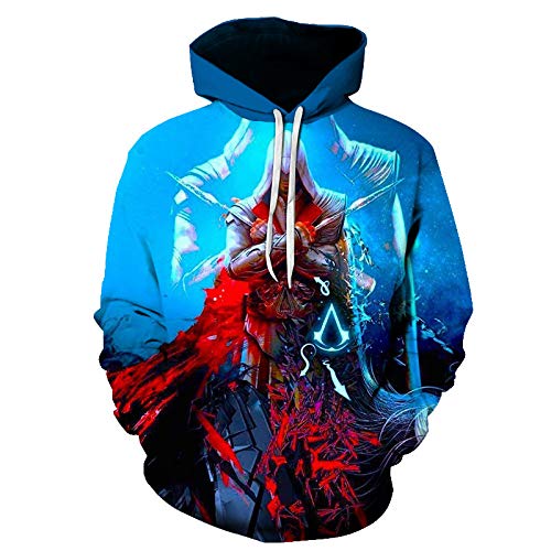 Assassin's Creed 3D Print Hoodie Kapuzenpullover Bunt Langarm Pullover Sweatshirt M-XXL Gr. Medium, 15 von NICHIYO