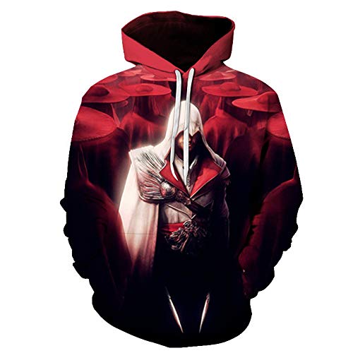 Assassin's Creed 3D Print Hoodie Kapuzenpullover Bunt Langarm Pullover Sweatshirt M-XXL Gr. XL, 21 von NICHIYO