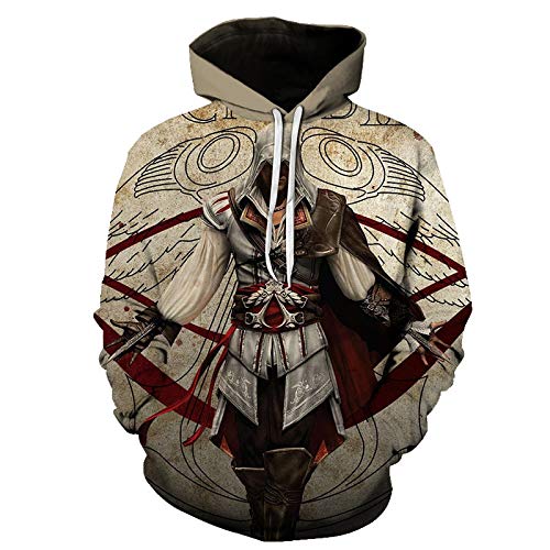 Assassin's Creed 3D Print Hoodie Kapuzenpullover Bunt Langarm Pullover Sweatshirt M-XXL Gr. XL, 8 von NICHIYO