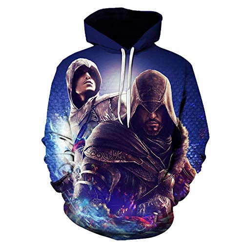 Assassin's Creed 3D Print Hoodie Kapuzenpullover Bunt Langarm Pullover Sweatshirt M-XXL Gr. XX-Large, 18 von NICHIYO