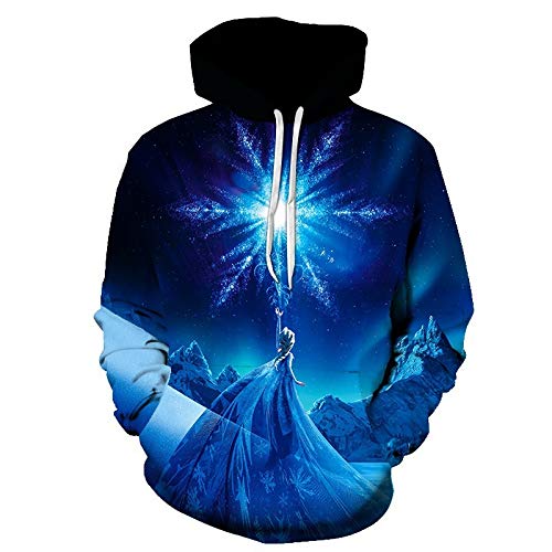Frozen 3D Druck Hoodie Kapuzenpullover Bunt Langarm Pullover Sweatshirt M-XXL Gr. 5X-Large, 12 von NICHIYO