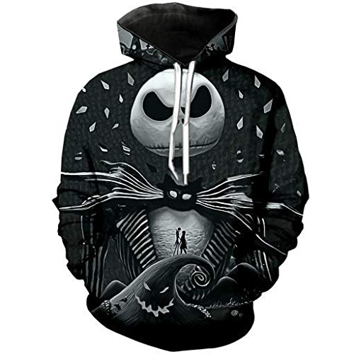 The Nightmare Before Christmas 3D Print Hoodie Kapuzenpullover Bunt Langarm Pullover Sweatshirt M-XXL Gr. XXXXX-Large, 9 von NICHIYO