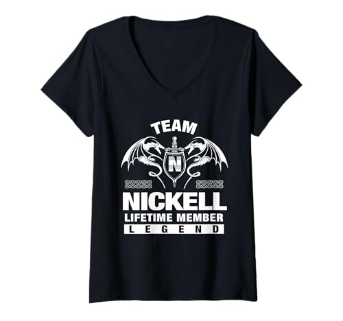 Damen Team Nickell – Lebenslange Mitgliedsgeschenke T-Shirt mit V-Ausschnitt Damen Team Nickell – Lebenslange Mitgliedsgeschenke T-Shirt mit V-Ausschnitt von NICKELL FAMILY Idea Gifts