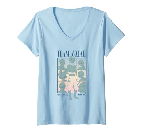 Damen Avatar: The Last Airbender Team Avatar T-Shirt mit V-Ausschnitt von NICKELODEON AVATAR THE LAST AIRBENDER