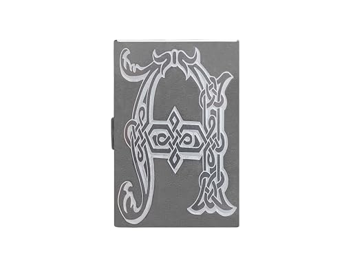 NICKSTON Custom Engraved RFID Blocking Credit Debit Business Card Holder Wallet with Release Button Metal Case Celtic Text (Letter B) von NICKSTON