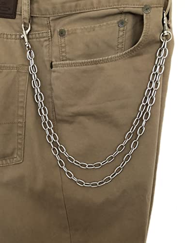 NICKSTON Wallet Chain Twisted Wire Links Silver Shiny Color Stainless Steel Cable Key Chain Unisex Fashion Accessory 20" Inches 51cm von NICKSTON