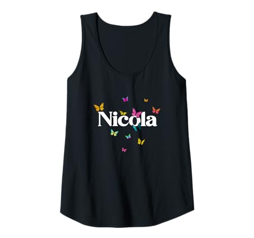 Damen Nicola - Schöner Mädchen Name mit bunten Schmetterlingen Tank Top Damen Nicola - Schöner Mädchen Name mit bunten Schmetterlingen Tank Top von NICOLA Tochter Enkel Geburtstag Geschenkideen