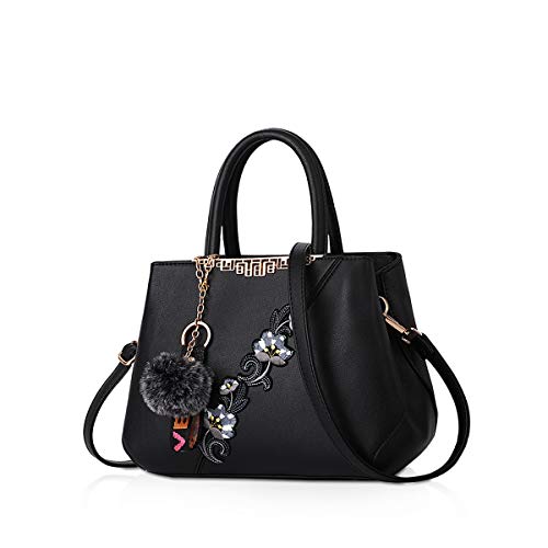 NICOLE & DORIS 2025 Mode Handtaschen für Frauen Umhängetasche Damen Tragetaschen Shopper Elegant Schultertasche PU Leder Tasche Schwarz c von NICOLE & DORIS
