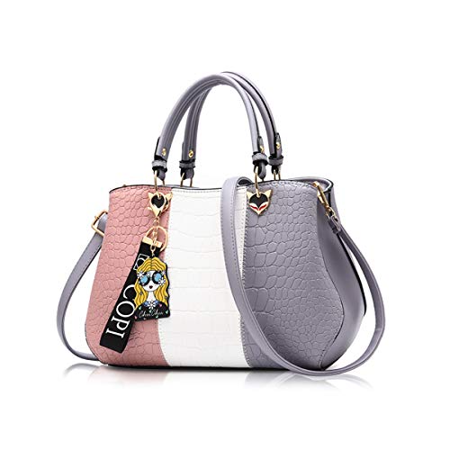 NICOLE & DORIS 2025 Neue Frauen Tasche Damen Leder Handtasche Mode Umhängetasche Mit Pompon abnehmbarem Schultergurt Handtasche Grau NICOLE & DORIS 2025 Neue Frauen Tasche Damen Leder Handtasche Mode Umhängetasche Mit Pompon abnehmbarem Schultergurt Handtasche Grau von NICOLE & DORIS