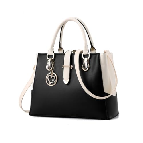 NICOLE & DORIS 2025 Mode Handtaschen für Frauen Umhängetasche Damen Tragetaschen Shopper Elegant Schultertasche PU Leder Tasche Schwarz von NICOLE & DORIS