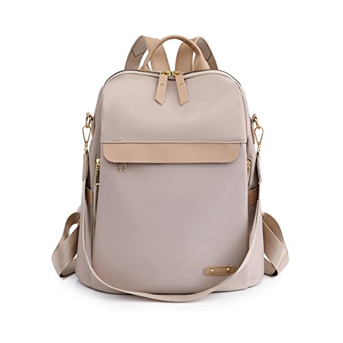 NICOLE & DORIS Casual Rucksack Damen Leichte Rucksack Handtasche Schultertaschen Anti Diebstahl Rucksack Cityrucksack Schulrucksack Daypack für Reise Freizeit Khaki von NICOLE & DORIS