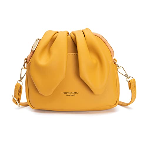 NICOLE & DORIS Crossbody Bag Damen Klein Umhängetasche Süß Schultertasche PU Leder Handytaschen Kuriertaschen Mädchen Messenger Bag mit Hasenohren Gelb NICOLE & DORIS Crossbody Bag Damen Klein Umhängetasche Süß Schultertasche PU Leder Handytaschen Kuriertaschen Mädchen Messenger Bag mit Hasenohren Gelb von NICOLE & DORIS