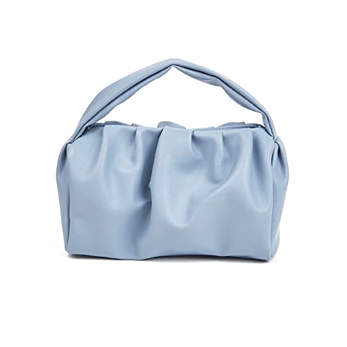 NICOLE & DORIS Damen Clutch Handtaschen Klein Henkeltasche Top-Griff Tasche Elegant Abendtasche Weiche Ledertasche Schöne Handtasche Wolken Clutch Tasche Blau von NICOLE & DORIS