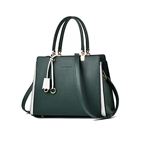 NICOLE & DORIS Damen Handtasche Elegant Henkeltasche Leder Schultertasche Frauen Umhängetasche Multifunktion Shopper Tote Tasche Mittelgroß mit Anhänger Grün von NICOLE & DORIS