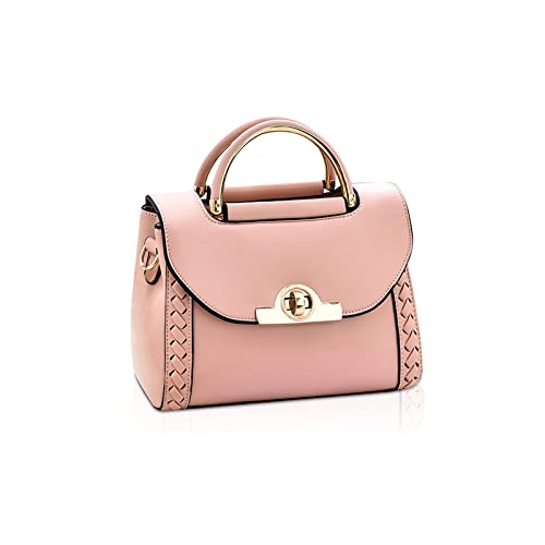 NICOLE & DORIS Damen Handtasche Klein Umhängetasche PU Leder Handtaschen Elegante Schultertasche Crossbody Messenger Bag Top Griff Tasche mit Verstellbar Abnehmbar Schultergurt Rosa von NICOLE & DORIS