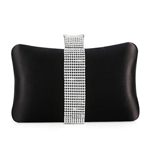 NICOLE&DORIS Damen Handtaschen Clutch Designer Umhängetasche Kleine Glitter Schultertasche für Hochzeit Freizeit Party Schwarz von NICOLE & DORIS