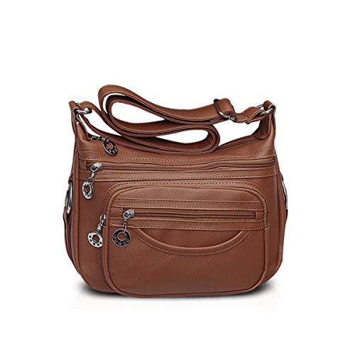 NICOLE&DORIS Damen Handtaschen Crossbody Tasche Schultertaschen Umhängetasche Reisetasche PU Khaki von NICOLE & DORIS