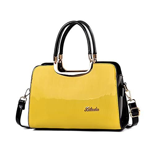 NICOLE & DORIS Damen Handtaschen Designer Frauen Umhängetasche PU Leder Schultertaschen Reißverschluss Handtasche Gelb NICOLE & DORIS Damen Handtaschen Designer Frauen Umhängetasche PU Leder Schultertaschen Reißverschluss Handtasche Gelb von NICOLE & DORIS