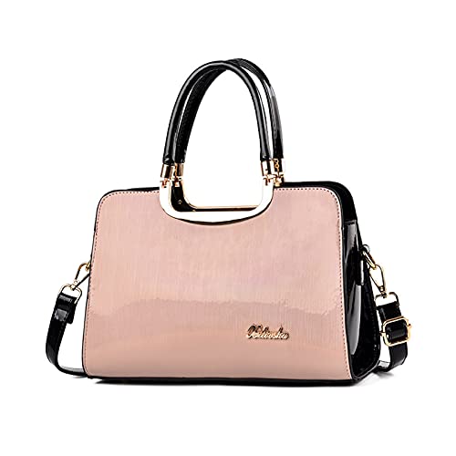 NICOLE & DORIS Damen Handtaschen Designer Frauen Umhängetasche PU Leder Schultertaschen Reißverschluss Handtasche Rosa von NICOLE & DORIS