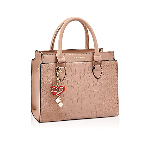 NICOLE & DORIS Damen Handtaschen Klein Designer Frauen Umhängetasche mit abnehmbarem Schultergurt Mode Schultertasche mit Anhänger Khaki von NICOLE & DORIS