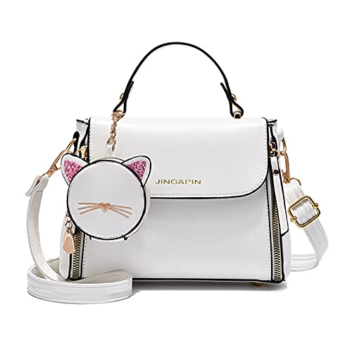 NICOLE & DORIS Damen Handtaschen Klein Tasche Mode Handytasche Frauen Umhängetasche Multifunktionale Schultertaschen Verstellbar Abnehmbar Grauweiß von NICOLE & DORIS