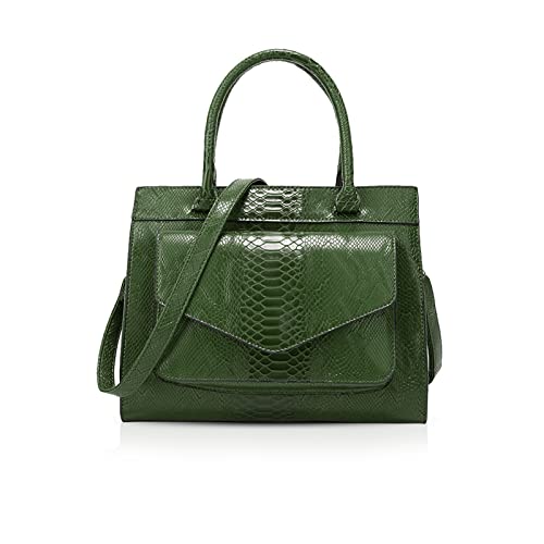 NICOLE & DORIS Damen Handtaschen Retro Schultertasche Krokodil Handtasche Frauen Umhängetaschen Tote Bag PU Leder für Büro,Shopper Grün von NICOLE & DORIS
