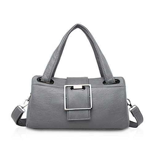 NICOLE & DORIS Damen Handtaschen für Damen Mode Umhängetasche Handtasche Schultertasche Frauen Retro Handtasche PU Leder Grau von NICOLE & DORIS