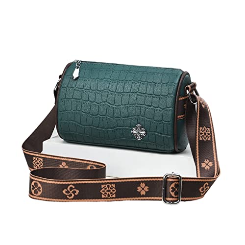 NICOLE & DORIS Damen Handy Umhängetasche,Kleine Elegant Schultertasche Tasche aus Veganes PU Leder, Modische Crossbody Schultertasche Damen mit Verstellbar Breiter Gurt Grün von NICOLE & DORIS
