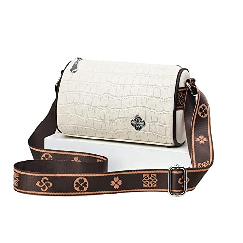 NICOLE & DORIS Damen Handy Umhängetasche,Kleine Elegant Schultertasche Tasche aus Veganes PU Leder, Modische Crossbody Schultertasche Damen mit Verstellbar Breiter Gurt Weiß von NICOLE & DORIS