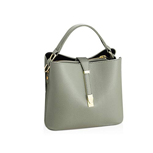 NICOLE & DORIS Damen Leder Handtasche Designer Frauen Umhängetasche Beuteltasche Schultertasche Tote Bag Kleine Handtasche mit Vielen Fächern Hellgrün von NICOLE & DORIS