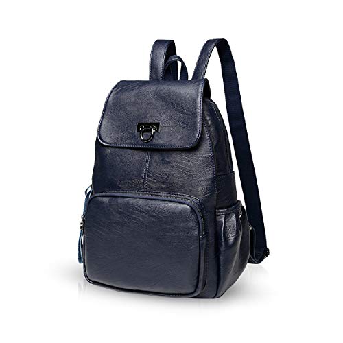 NICOLE & DORIS Damen Lederrucksack Lässiger Damenrucksack für Damen Rucksackbeutel für Damen Dunkelblau von NICOLE & DORIS