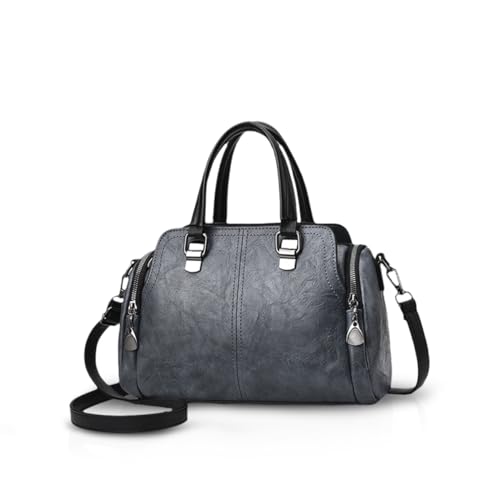 NICOLE&DORIS Damen Mode Taschen mit hohem Tragegriff Retro Handtaschen Schultertasche Umhängetasche Tragetaschen für Frauen Blau von NICOLE & DORIS