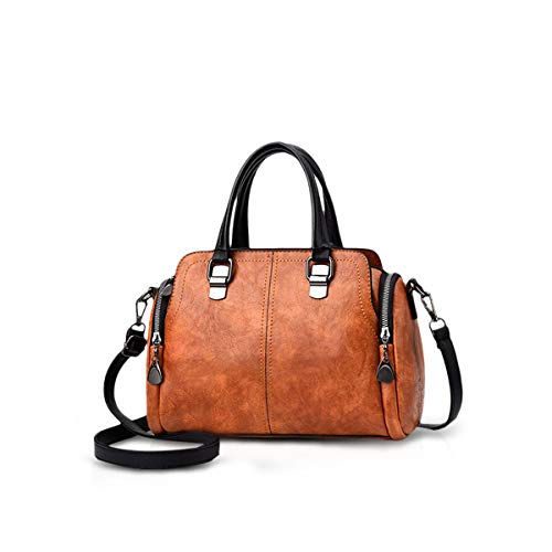 NICOLE&DORIS Damen Mode Taschen mit hohem Tragegriff Retro Handtaschen Schultertasche Umhängetasche Tragetaschen für Frauen Gelb von NICOLE & DORIS