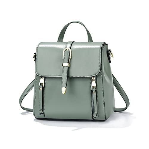 NICOLE & DORIS Damen Rucksack Klein Rucksäcke Handtasche Mini Rucksack PU Leder Umhängetasche Casual Daypack Cityrucksack Mädchen Rucksack mit Klappe Grün von NICOLE & DORIS