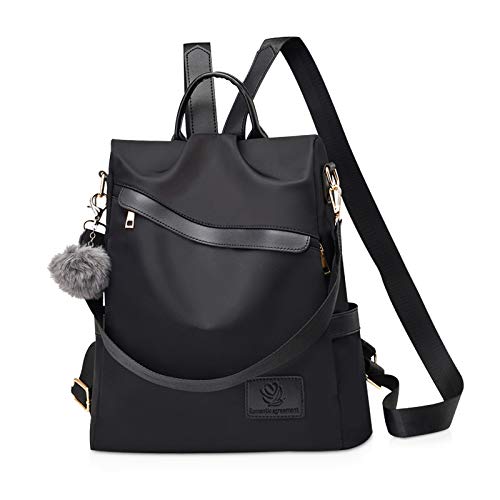 NICOLE & DORIS Damen Rucksäcke Elegant Rucksack Frauen Schultaschen Anti Diebstahl Handtasche Casual Daypack wasserdichte Taschen für Schule Schwarz von NICOLE & DORIS