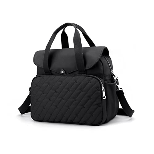 NICOLE & DORIS Damen Schultertasche Gross Handtasche Shopper Multifunktionale Umhängetasche Lässiger Rucksack Leichte Tragetasche Frauen Reisetasche Schwarz von NICOLE & DORIS