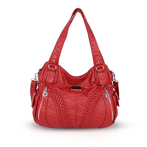 NICOLE & DORIS Damen Schultertasche Groß Hobo Tasche PU Leder Fashion Casual Handtasche Designer Tote Bag with Zipper von NICOLE & DORIS