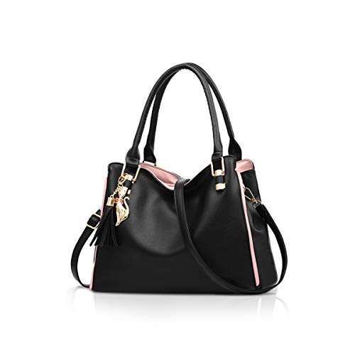 NICOLE&DORIS Damen Schultertasche Mode Handtaschen Hobos und Umhängetaschen für Frauen Groß Tragetasche Schwarz von NICOLE & DORIS