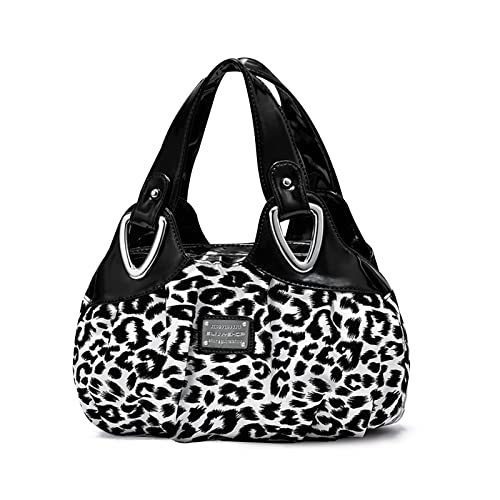 NICOLE & DORIS Damen Schultertaschen Elegant Handtaschen Damen Taschen Frauen Umhängetasche Shopper Taschen PU Leder Weiche Tote Bag für Büro Einkauf Reise Leopard von NICOLE & DORIS