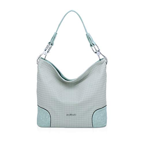 NICOLE & DORIS Damen Tote Shopper Große Kapazitat Umhängetasche Tragetasche Wasserfest Schultertasche PU Leder Handtasche Frau Henkeltaschen Hellgrün von NICOLE & DORIS