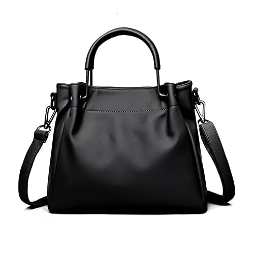 NICOLE & DORIS Designer Taschen Damen Elegante Handtasche Frauen Umhängetasche Einfach Schultertasche Weiche Leder Damen Alltag Tote Bag mit Top Griff Mittlere Crossbody Taschen Schwarz von NICOLE & DORIS